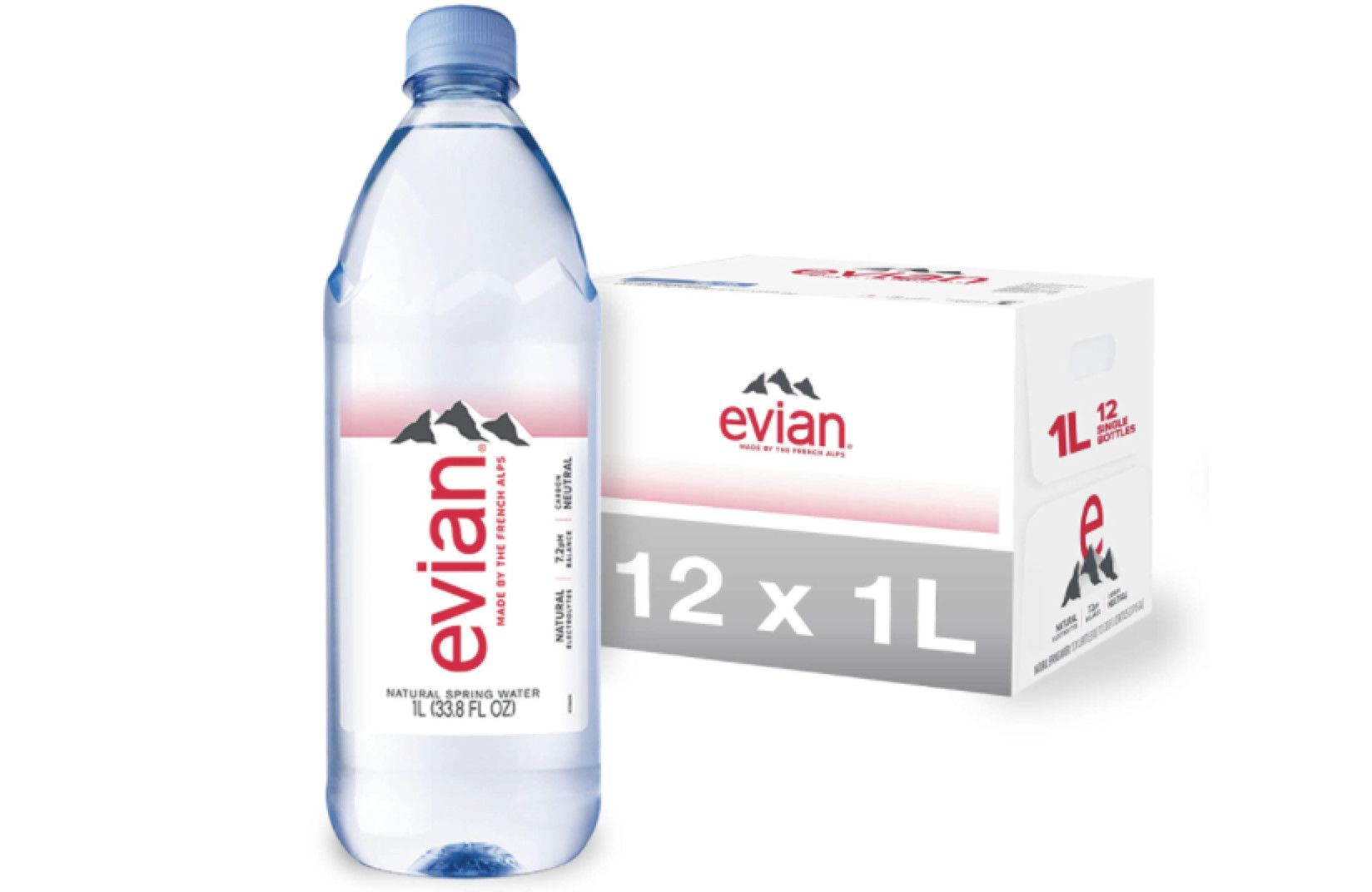 折后$15.93 Prime包邮】Evian天然矿泉水1L x 12瓶| 剁手
