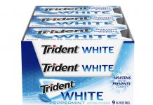 【折后$6.29 Prime包邮】Trident 无糖薄荷口香糖 9板共144颗!