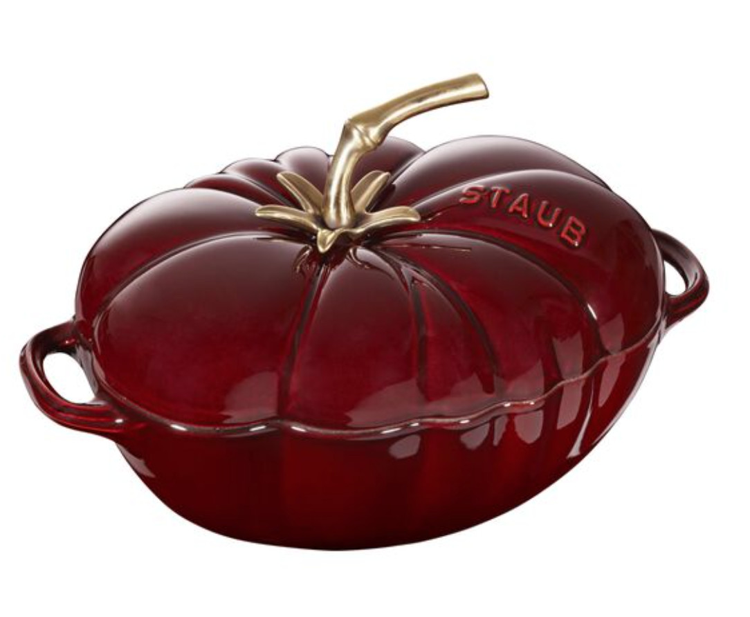 超精美！【折后$125 包邮】STAUB 番茄造型铸铁锅3Qt 微瑕！ | 剁手