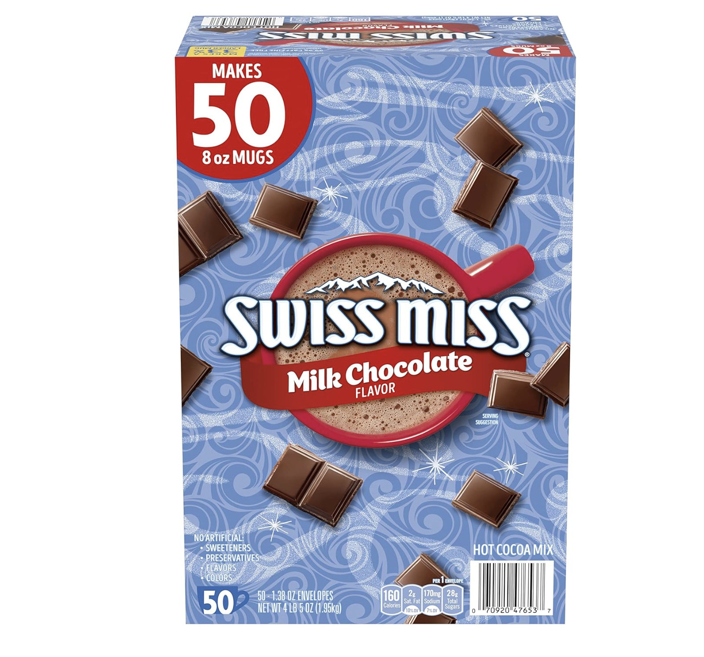 平均每杯$0.1!【折后$5.98 Prime包邮】Swiss Miss 牛奶巧克力热可可饮50包！ | 剁手