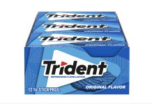 【折后$5.43 Prime包邮】Trident 无糖经典原味口香糖 共168片!