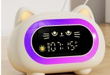 【折后$12.13 Prime包邮】多合一可爱猫咪 儿童电子闹钟+夜灯