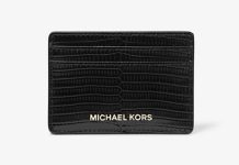 2.4折白菜价 !【折后$18 包邮】Michael Kors Jet Set 蜥蜴压纹皮革卡包 两色选