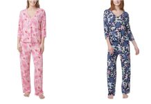 2折!【折后$13.56】Hue 女士超罗纹印花睡衣套装 多色选