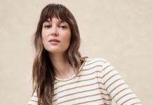 【折后$6.98】Banana Republic 女士条纹长袖