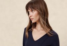 【折后$6.48】Banana Republic Scuba V 领长袖上衣
