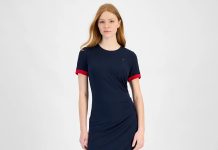 【折后$23.83】Tommy Hilfiger这款女式罗纹假裹身中长连衣裙 多色选