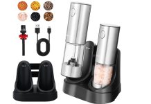 【折后$12.99 Prime包邮】带充电底座 电动盐胡椒研磨机套装