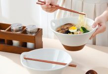 【折后$17.54 Prime包邮】MALACASA 大容量 精致日式拉面碗套装