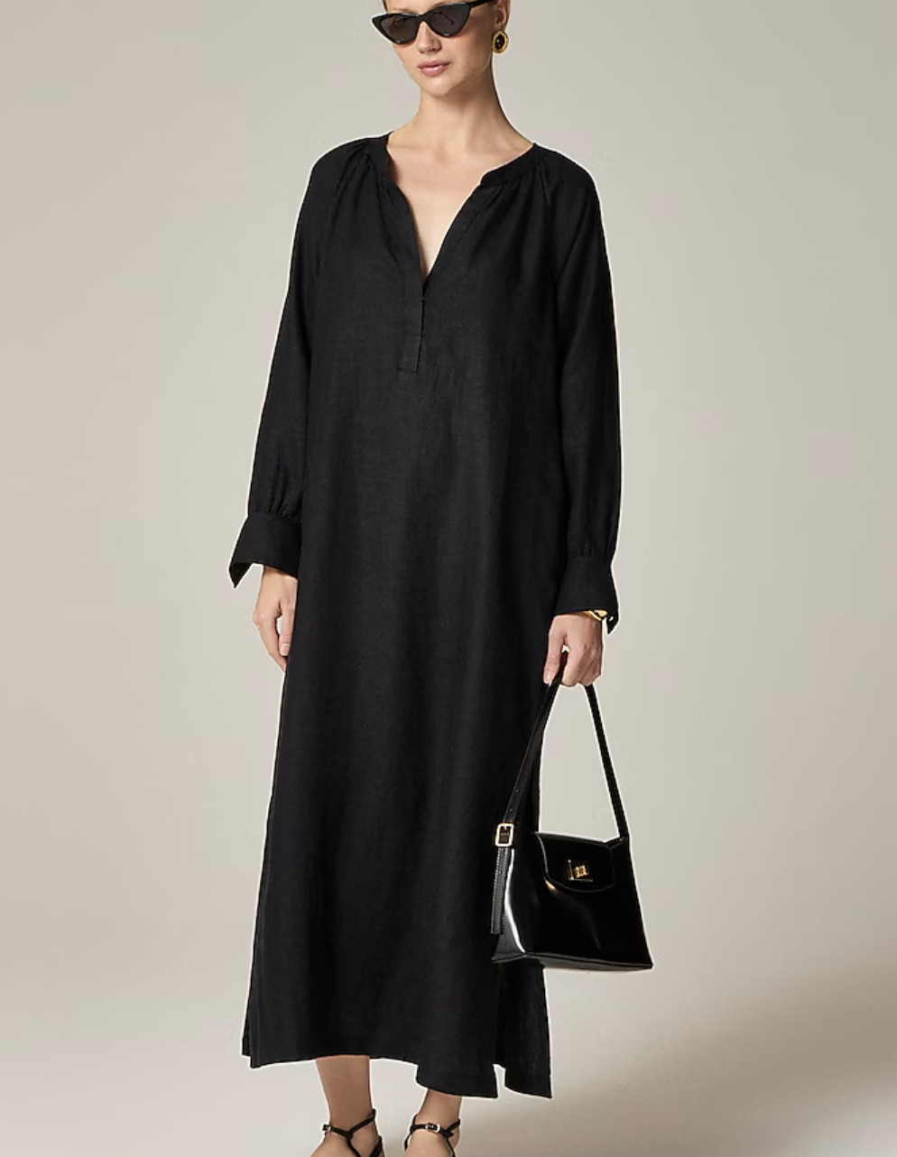 连衣裙包包 捡漏！【折后$14.7 包邮】J.Crew 女士黑色亚麻连衣裙！ | 剁手