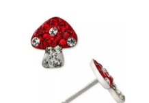 可爱!【折后$11.25】Giani Bernini 水晶蘑菇造型纯银耳钉