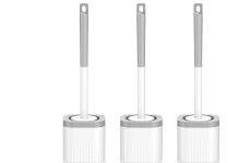 【折后$7.99 Prime包邮】高密刷毛防滴漏马桶刷三件套