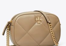 最火黑金/奶茶金!【折后$209.3 包邮】Tory Burch KIRA DIAMOND QUILT时尚相机包