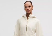 大码捡漏!【折后$74 包邮】Lululemon Scuba oversized 半拉链长款连帽爆款卫衣