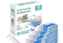 【折后$11.99 Prime包邮】真空衣物收纳袋 15个带泵!