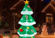 【折后$19.99 Prime包邮】巨型充气圣诞树灯饰 8ft