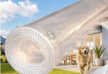 【折后$11.85 Prime包邮】加厚透明PVC防水篷布 3.3’x8.2′