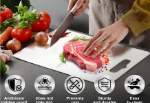 【折后$12.99 Prime包邮】钛钢厨房安全砧板 14″ x 10″