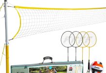 【折后$37.06 包邮】Franklin 便携式家庭户外排球+羽毛球二合一套装