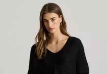 清仓好价!【折后$87 包邮】Lauren Ralph Lauren 罗纹蝙蝠袖针织衫