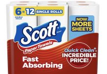 【折后$6.84 Prime包邮】Scott 厨房纸 6大卷!!