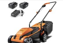 真便宜!【折后$89.99 Prime包邮】LawnMaster 24V 13寸割草机+4.0Ah两个+充电器!