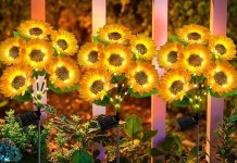 【折后$14.64 Prime包邮】太阳能向日葵庭院灯 3束