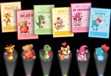 【折后$6.75 Prime包邮】情人节夜光手指灯卡片套装 36份