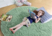 【折后$19.98 Prime包邮】精美鼠尾草绿长毛圆形地毯!