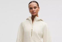 再降$10!黄金码还有速度!【折后$74 包邮】Lululemon Scuba 加长款宽松半拉链连帽卫衣 2色选