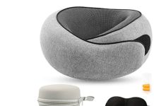 【折后$11.94 Prime包邮】便携旅行颈枕+眼罩+耳塞+收纳盒套装