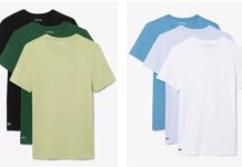 就今天!【折后$32.2】Lacoste 男士圆领打底T恤 3件装