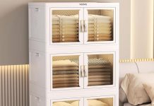 【折后$39.5 包邮】三层折叠式多层收纳箱 共144qt