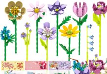 【折后$8.96 Prime包邮】情人节拼装花束积木 24款