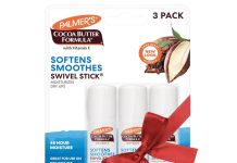 【折后$6.56 Prime包邮】Palmer’s 可可脂维E多效滋润旋转棒 3支装