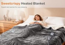 【折后$17.98 Prime包邮】Sweetcrispy 双面加热电热毯 50”x60”