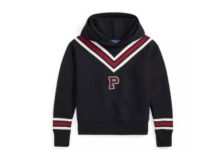 史低!【折后$40.54 包邮】Polo Ralph Lauren 女童学院风条纹连帽卫衣