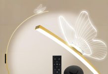 【折后$46.74 包邮】蝴蝶装饰 可调光弧形落地灯