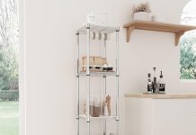 【折后$18.32 Prime包邮】四层可调节钢制收纳架