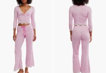 3.1折!【折后$29.99 包邮】Free People Stolen Dance 女士蕾丝边短款睡衣套装 两色选