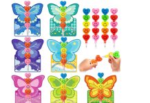 【折后$4.99 Prime包邮】儿童情人节蝴蝶铅笔+贺卡 28份