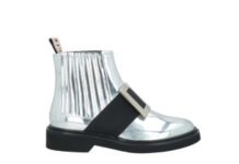 1.8折❗️【折后$249】Roger Vivier 女士银色方扣切尔西短靴