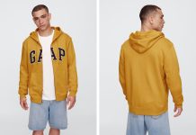 【折后$15.3 包邮】Gap 成人宽松款 Logo 拉链连帽卫衣
