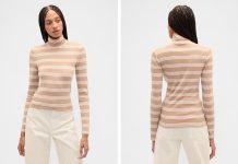 白菜价!【折后低至$4.96 包邮】Gap 女士罗纹高领长袖T恤 三色选