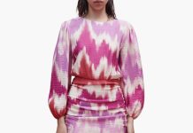 1.1折!【折后$44.74】Maje Ritie 扎染长袖灯笼袖迷你连衣裙