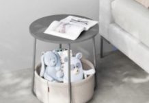 【折后$35.99 包邮】VASAGLE LILEA系列带布艺收纳篮小圆边几 多色选