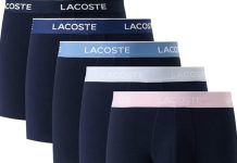 【折后$30 Prime包邮】Lacoste 男士平角内裤 五条装!