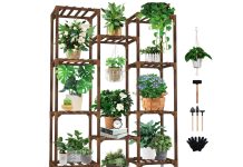 【折后$22.98 Prime包邮】 10层实木多层室内外落地植物架