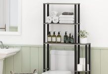 【折后$24.99 Prime包邮】Furinno 五层马桶上方浴室置物架