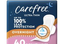 【折后$6.73 Prime包邮】CareFree 夜用卫生巾 40片!